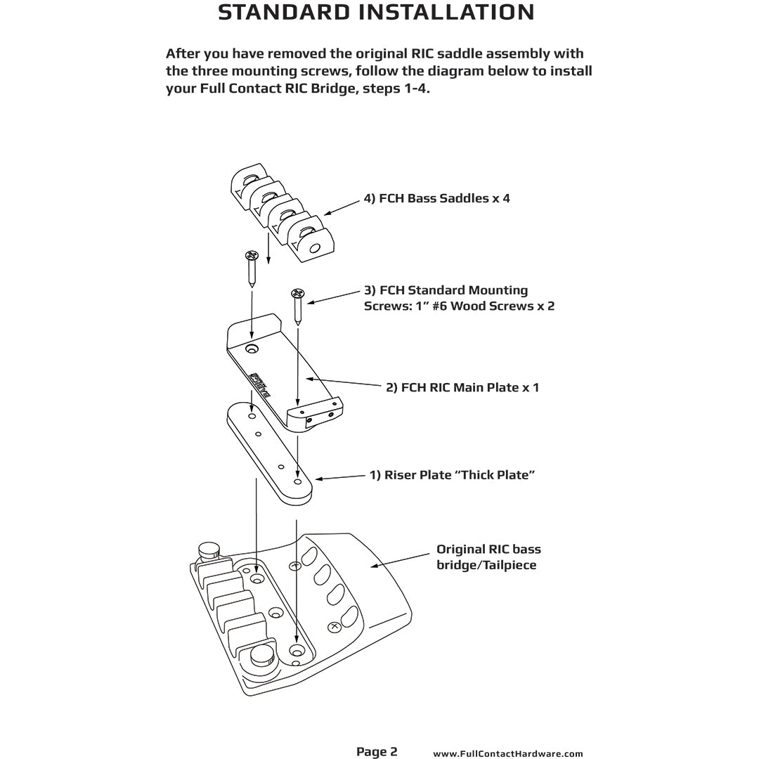 instructions for FCH RIC install continued