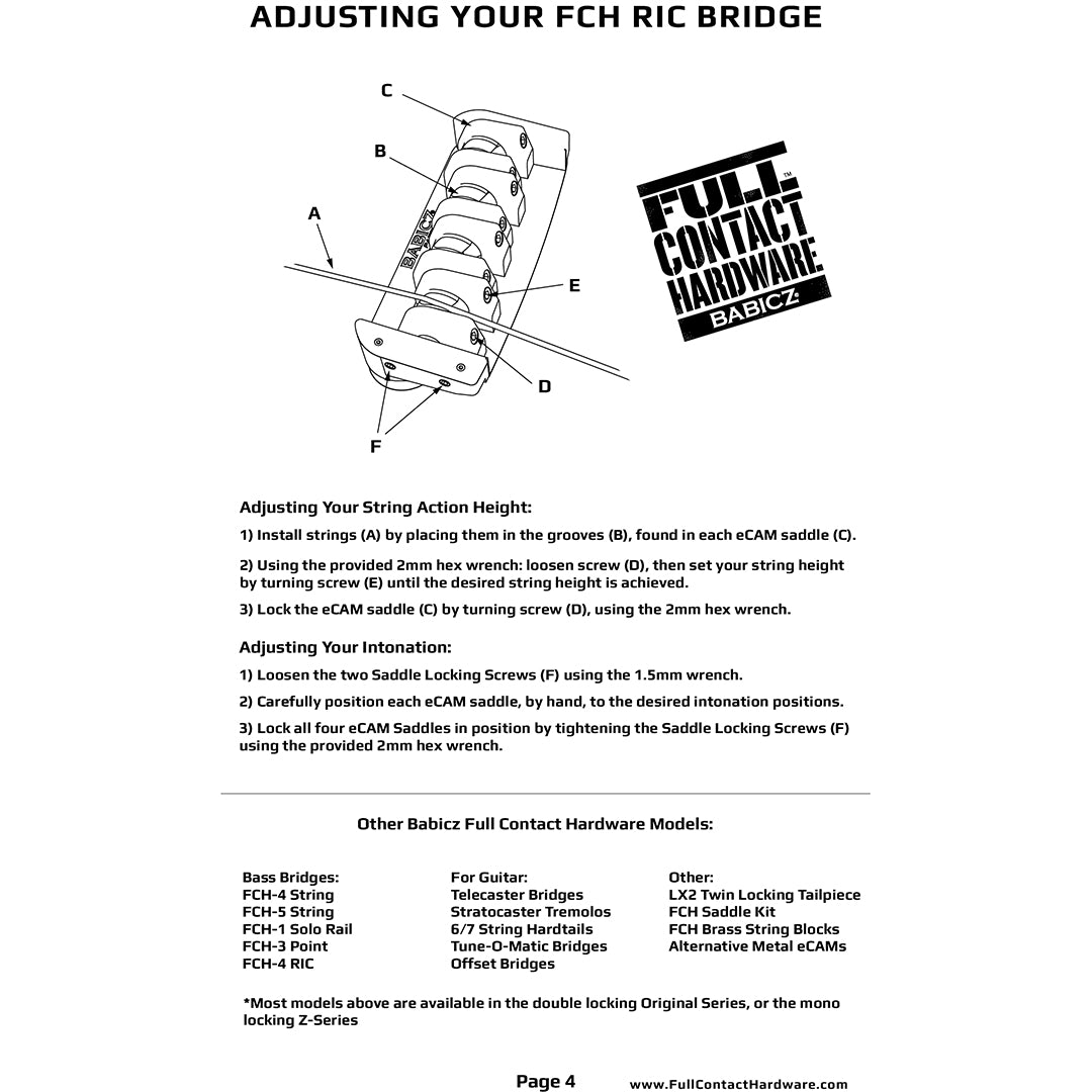 adjustment for bridge instructions 