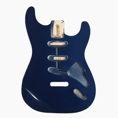 front view of stratocaster deep blue metallic  guitar 