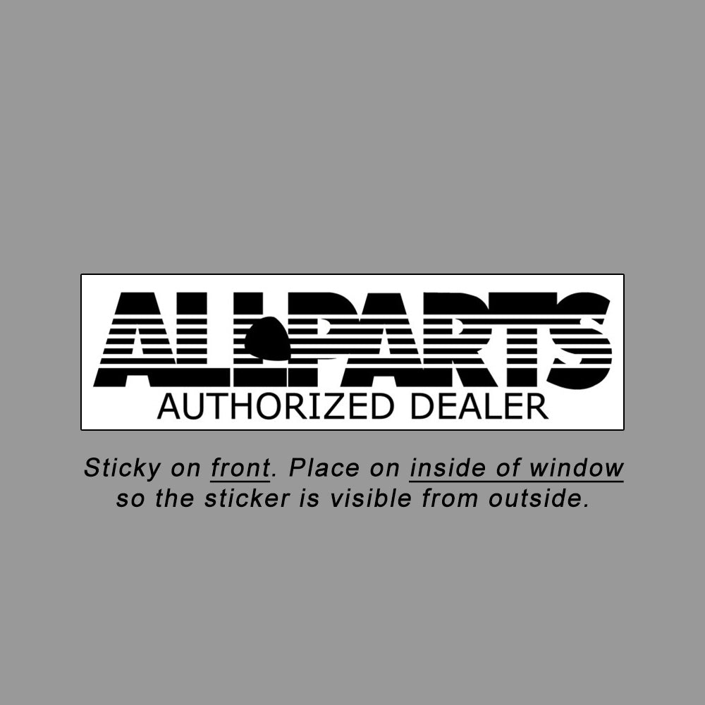 allparts authorized dealer logo and text saying sticky on front