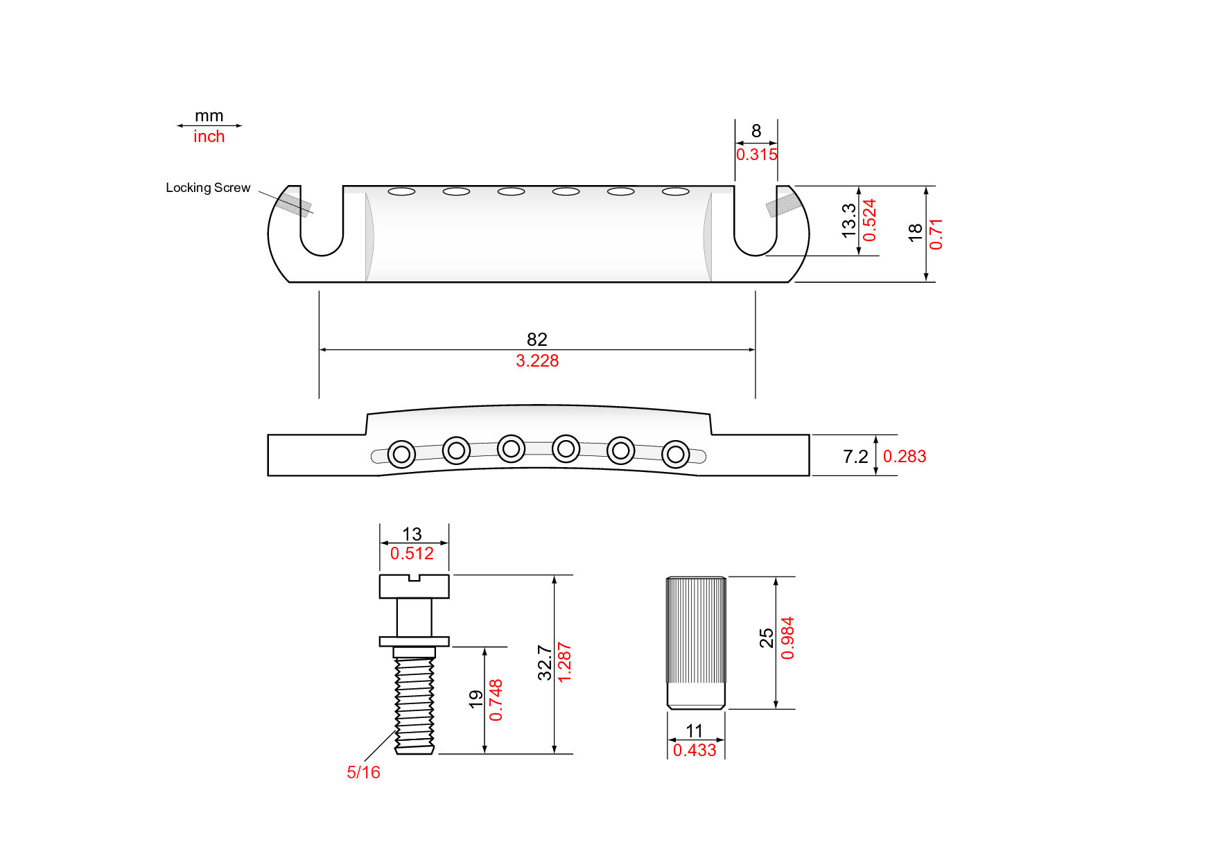 TonePros T1ZS Locking Stop Tailpiece