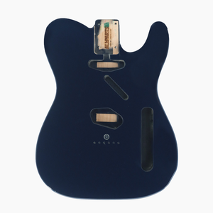 front view of telecaster dark blue metallic guitar