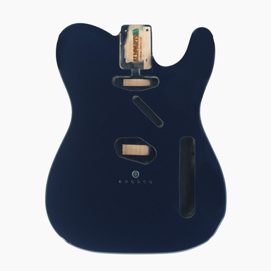 front view of telecaster dark blue metallic guitar 