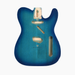 front view of tellocaster ocean blue guitar 