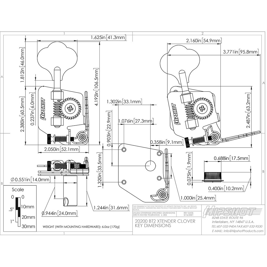 TK-7120-001 Hipshot BT2 Extender Nickel