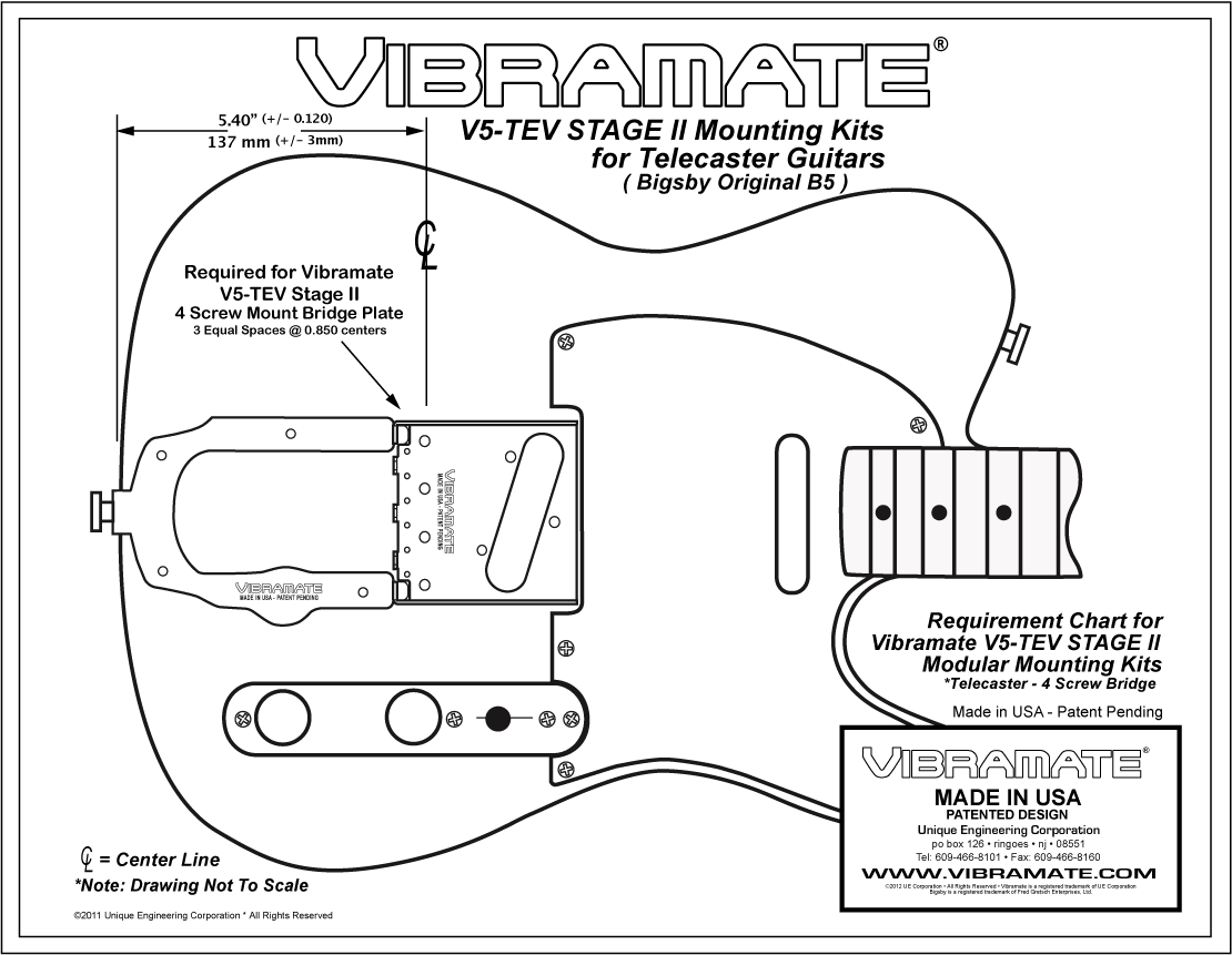 TP-3747 Vibramate® V5-TEV-2 for Bigsby® and Telecaster®