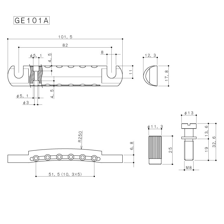 TP-3406 Gotoh Featherweight Stop Bar Tailpiece